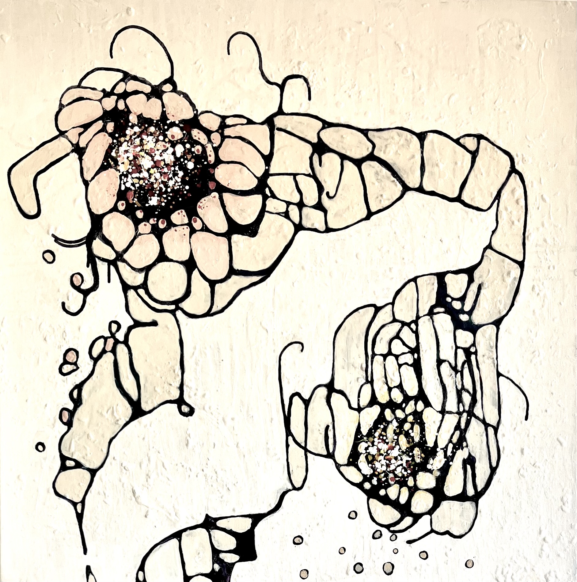 Bloom - Emergence 1, Acrylics on canvas, 100 × 100 cm