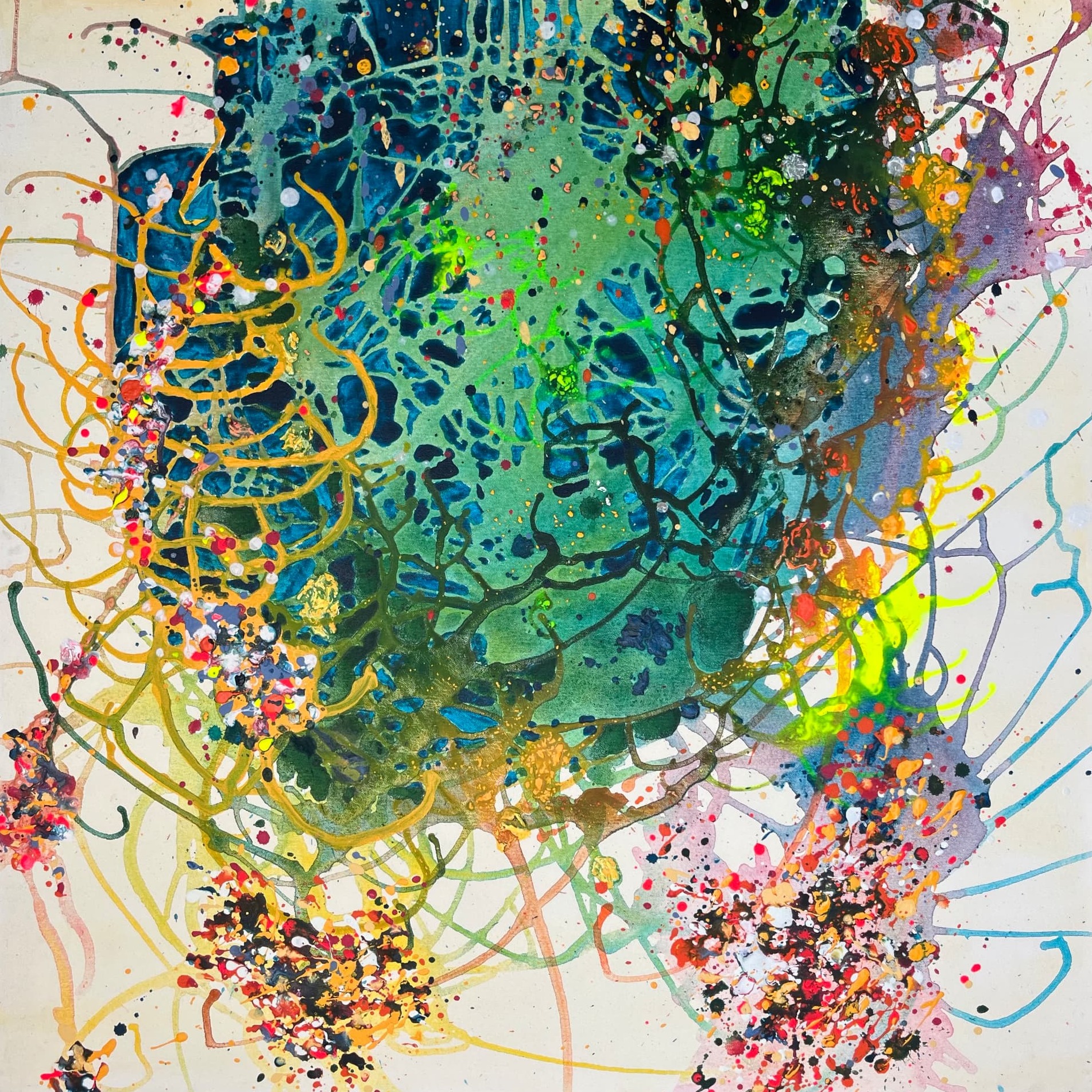 Emergence, Acrylics on canvas, 100 × 100 cm
